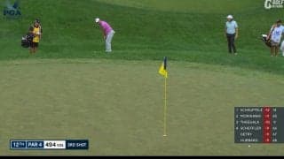 【動画】松山英樹、12番ではラフからチップインバーディ！　7バーディ、1ボギーの「65」を叩き出す