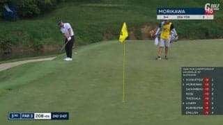 【動画】モリカワがトップタイ浮上！　難しい位置からのチップインバーディも