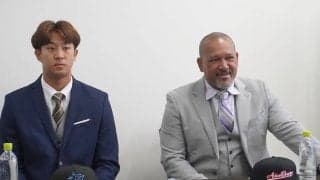 元広島右腕がマーリンズ契約会見「凄い環境でチャレンジ」　GM補佐「球速はまだ伸びる」