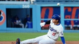 大谷翔平、メジャー最速「15本塁打＆15盗塁」達成　初回に二盗、トリプル3射程圏内