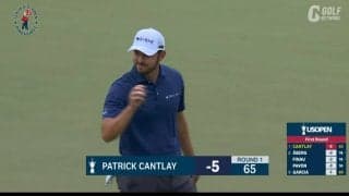 【動画】パトリック・キャントレー、メジャー初制覇に向け首位発進　最後はポーカーフェイスを崩して笑顔で声援に応える