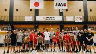 イベントで来日中のレイ・アレンが男子日本代表の合宿を訪問…五輪に向け激励の言葉を贈る