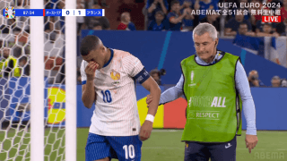 激震！ エンバペがEURO初戦で負傷退場…顔面強打で鼻から流血「大丈夫か？」「これは痛い」ファンも心配