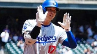 敵地なのに鳴り響く「フォー」の嵐　別角度から捉えた大谷翔平の一撃「アングルも素敵」