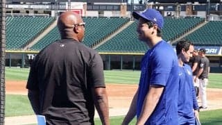 大谷翔平が見つけた瞬間ダッシュ　“懐かしき人物”と再会…元エ軍コーチとハグ「よかった」