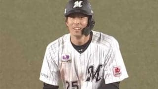 ロッテ岡大海、プロ野球新記録の8試合連続二塁打　膝に自打球で悶絶も…32歳が大記録