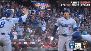 熱いぜ、ショーヘイ！大谷翔平が激走＆雄叫び 敬遠の鬱憤を晴らす全力プレーにファンも大興奮の一コマ
