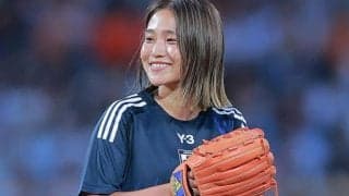 なでしこジャパン　長野風花　ファーストピッチに登場　爽やかノーバン投球に「さすが！」