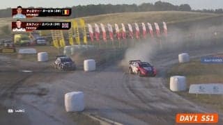 世界最速ラリーカー、ライバル車の背後で“視界急失”の危機一髪シーン　珍しい並走バトルで小石が…カメラが捉えた“直撃の瞬間”