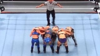 「なんだこれは」女子レスラー6人が… ド迫力の珍光景 衝撃技に会場どよめき