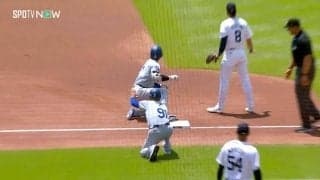 大谷翔平が“快速すぎて”決死の「ストーーップ！」 爆速スリーベースでコーチに異変！？ “猛スピードで”三塁到達する瞬間が話題に