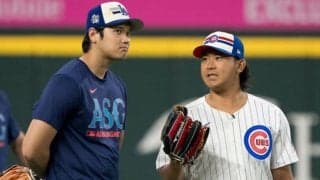 大谷翔平ら日本人スターの交流にまさかの乱入　敵軍マスコットが感激「会えてよかった」