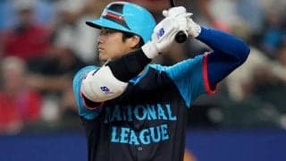 大谷翔平、第1打席は四球で出塁　球宴に「2番・DH」で先発、イチロー以来MVPなるか