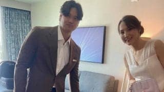 大谷翔平、真美子夫人＆デコピンとの家族写真を公開　球宴一夜明け「思い出ありがとう」