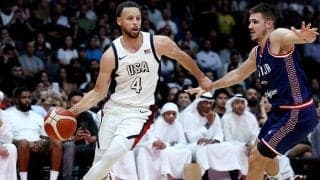 アメリカ代表が親善試合でセルビア代表に快勝…スター軍団の華麗なプレーにアリーナ熱狂