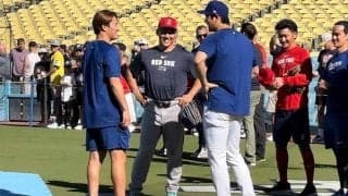 大谷翔平＆山本由伸が吉田正尚と談笑　ファンも大注目…“世界一トリオ”再集結