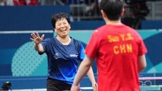 女子卓球の絶対女王・孫穎莎が61歳レジェンドと見せた友情　中国メディアが“38歳差対決”に脚光「勝ち負けは重要ではない」【パリ五輪2024】