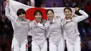 歴史的銅メダルのフェンシング女子フルーレ団体　「4年後も楽しみにしていて」宮脇花綸、喜び爆発【パリ五輪2024】