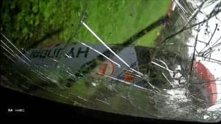 「車がひっくり返った」 世界最速ラリーで驚愕の“転覆リタイア”　粉々に割れたガラス…車載カメラが捉えた戦慄の瞬間