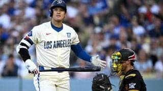 大谷翔平、無安打で首位打者陥落　剛腕新人に2三振…8月打率.182、リーグ3位に後退