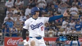 大谷翔平、技あり盗塁で「40-40」へまた前進！ 光る走塁技術…絶妙スライディングに「うまい」「距離もいい」珍しい“ジェスチャー”も話題に