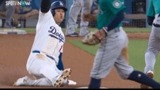 速すぎる大谷翔平、39個目の盗塁で見せた「自信に満ちた」振る舞い 捕手は投げることすらできず落胆