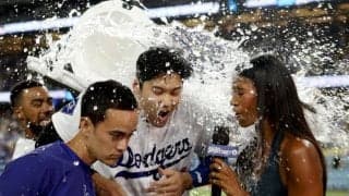 「ワオ！！」大谷翔平史上6人目の「40ー40」はグランドスラムで達成　同僚の＂手荒い祝福＂も「1番の思い出になる」笑顔はじける