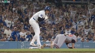 危ねっ！ 大谷翔平に“衝撃ハプニング”「当てられすぎ」 まさかの悲劇… 送球が直撃「これは痛い」