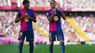 バルセロナが驚愕7ゴールで開幕4連勝！　ハフィーニャ3発にレヴィ＆オルモも連発【ラ・リーガ】