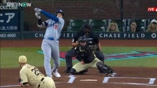 大谷翔平の通算11本目先頭打者から“MVPトリオ”の3者連続アーチ！2試合連続の44号で8月12本目　2位オズナと7本差