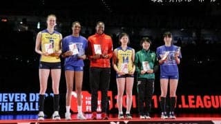 久光製薬のアキンラデウォがV1女子最高殊勲選手賞