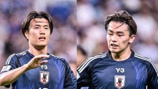 【敵地バーレーンで上田＆小川が奮起。世界での躍進に欠かせない森保ジャパンFW陣の決定力(1)】上田綺世は豪快な2発。並のストライカーでは狙えないフィニッシュこそ真骨頂