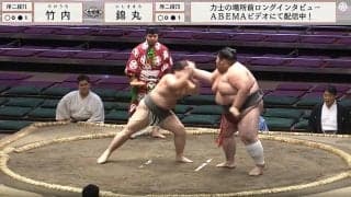 「こわ」「ケンカみたい」かかっておいで…巨漢力士が見せた“隙のない構え”に驚きの声 体重100キロ差対決での珍しい一コマ