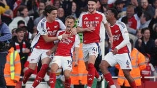 アーセナルがレスターに薄氷勝利！　完璧前半から一転して2点差追いつかれるも後半AT2発で劇的勝利に【プレミアリーグ】