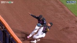 「あれ捕れるの？」メッツ外野手が大けが回避の超絶美技！ ド軍ファンからも絶賛の声