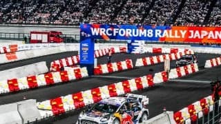 WRCジャパン：初日のスーパーSSを終えてMスポーツ・フォードのフルモーがトップ、勝田は0.8秒差の3番手