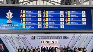 【香港スプリント枠順確定】ルガル＆西村淳也騎手は9番ゲート サトノレーヴ＆J.モレイラ騎手は4番ゲート