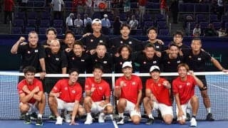 日本対イギリスは兵庫・ブルボンビーンズドームで開催。男子テニス国別対抗戦「デビスカップ」ファイナル予選