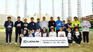 松山英樹がジュニア向けのレッスン会に参加「これから先プロを目指すのであれば、世界を目指してほしい」