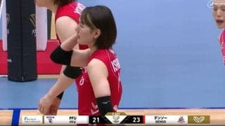 女子バレーで衝撃の“1枚ブロック”が炸裂 死角から飛び出したアタックを見事“ぴしゃり”