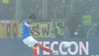 「完璧なシュートだ」町野修斗の“豪快ダイレクト弾”に現地熱狂！「ゴールマシーンだ」「忍者がまた決めた」ドルトムント粉砕の今季８点目