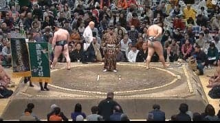 ものスゴい存在感…！ 水色ニット姿のベテラン人気タレントが大相撲観戦 元気にリアクションする様子に「目がいっちゃう」「テレビと一緒w」