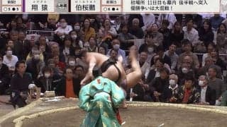 「ワロてはるw」“超豪快”にぶん投げられた力士が土俵下で“やられた～”な表情「すっごい取組でした」