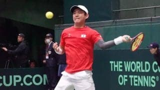 西岡良仁、世界129位にストレート勝ちで日本が先勝！「終盤にかけて自分らしいプレーができた」[デビスカップ／イギリス戦]
