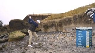 【動画】シェフラーがビーチ崖下から劇的パーセーブ【AT&Tペブルビーチプロアマ2日目】