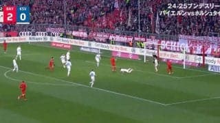 スタジアム騒然！ 怪物FW、片手でDFを吹き飛ばす→“パワフルヘッド”炸裂の瞬間「エグい」 現代最高ストライカーの驚異的な一発