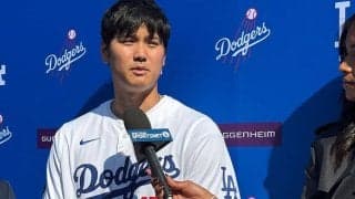 大谷翔平とほぼ同じ目線　さすがの経歴…ド軍美女レポーターが「そびえ立っている」