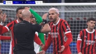 大炎上！「アホすぎる」ミランDFテオが“愚かすぎるダイブ“で退場…「二度とミランのシャツを着るな」「恥を知れ」CL敗退の戦犯に