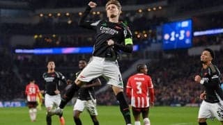 アーセナルが敵地で圧巻ゴールショー！　PSVに7発先勝でベスト8進出をほぼ決める【CL】