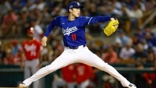 佐々木朗希が5回から救援登板　3回無失点5奪三振で上々デビュー！　大谷翔平&山本由伸と「侍トリオ」そろい踏み